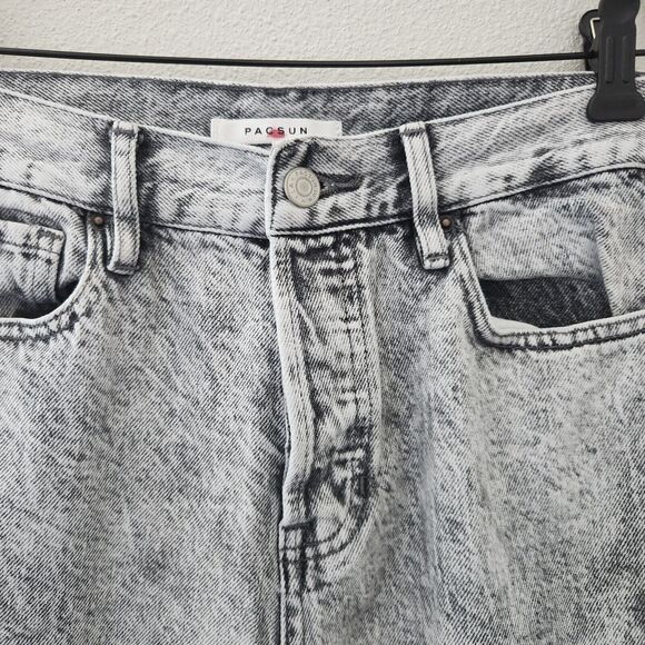 Pacsun High Rise Straight Jeans Black‎ Acid Wash Size 25 Women's - Picture 4 of 7